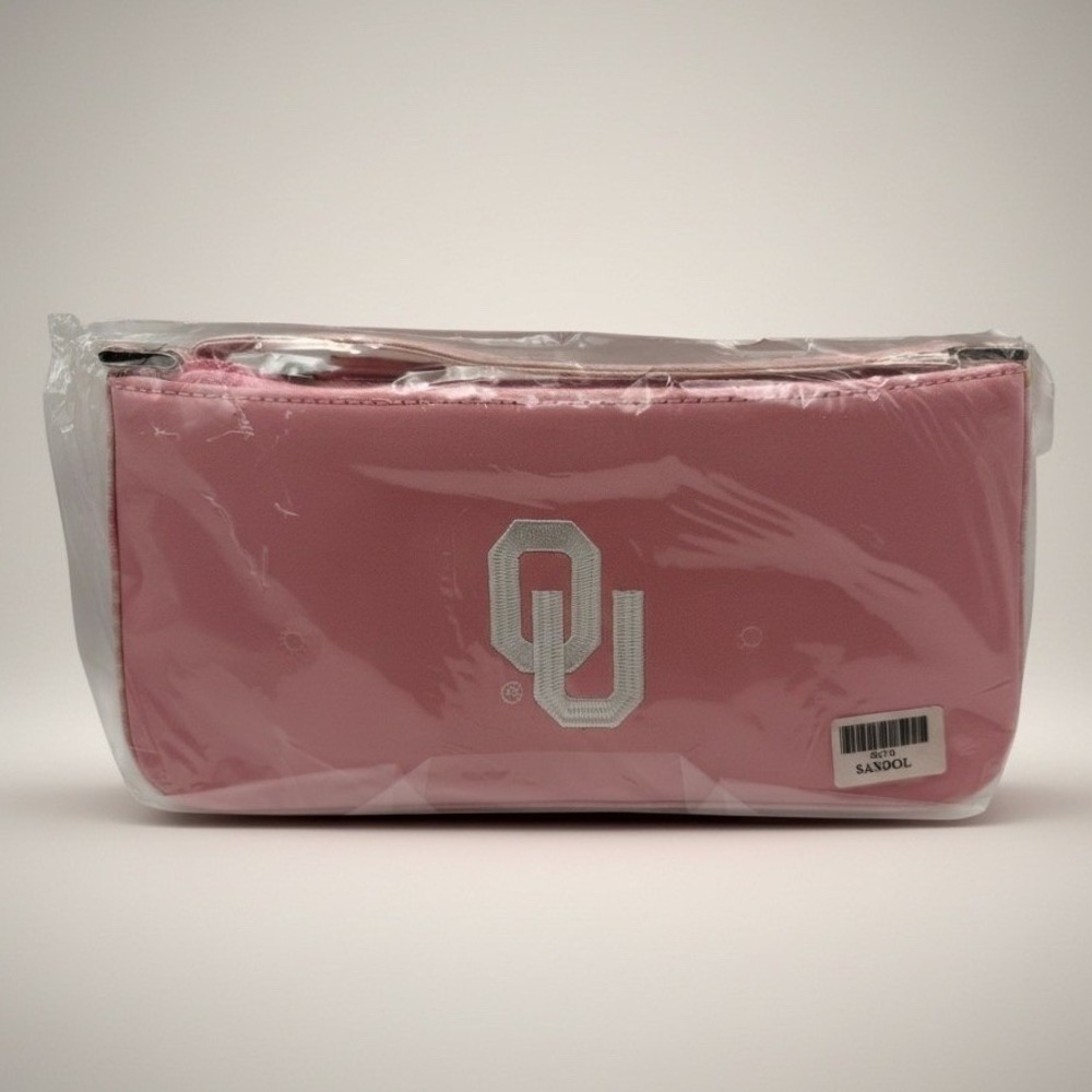 Sandol Oklahoma Sooners‎ OU Pink Gingham Canvas Shoulder Bag 281578 New 10" X 5"